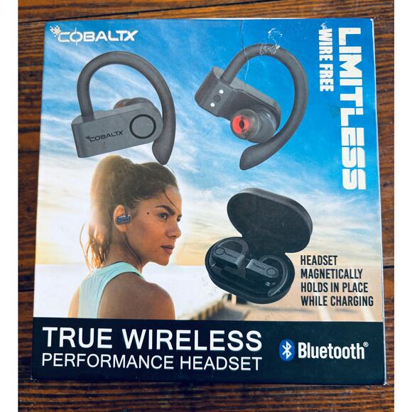 NIB Cobaltx Bluetooth True Wireless Performance Headset with Case (Grey) - Picture 1 of 6